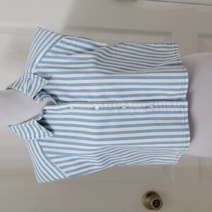 VERO MODA Size S Blue and White Stripe Button Front Sleeveless Top - UNIQUE!